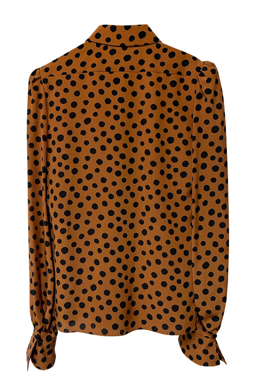 ポルカドットプリントブラウス