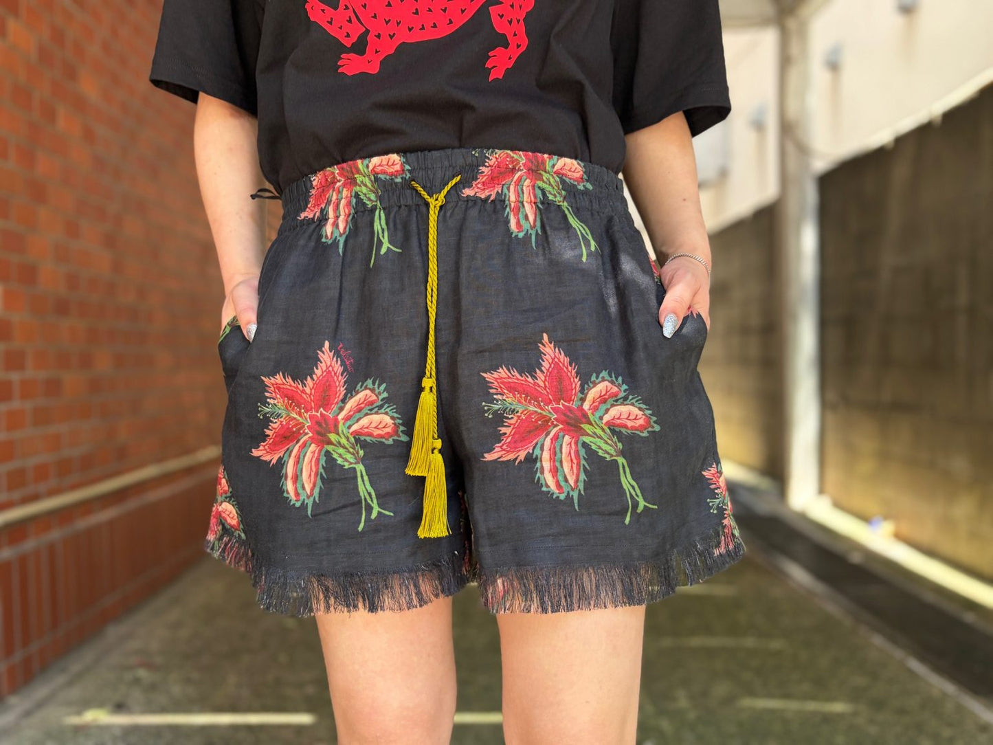 リネンショートパンツ