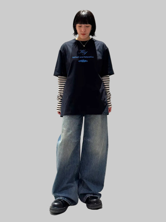 ワイドレッグデニムパンツ