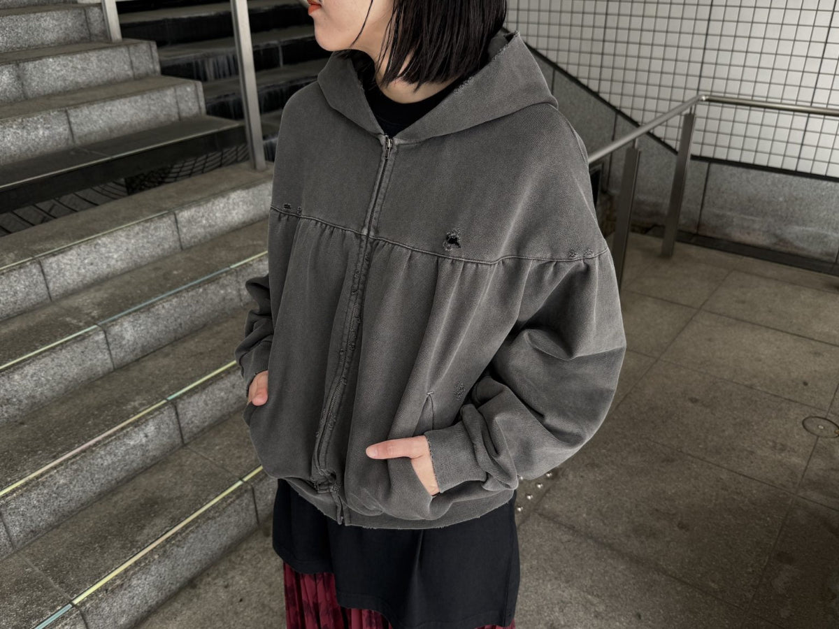 COTTON JERSEY VOLUME HOODIE
