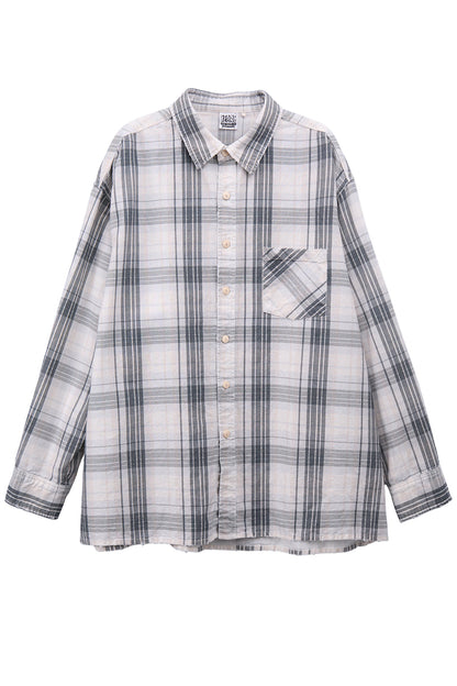 DISTRESSED PLAID SHIRT