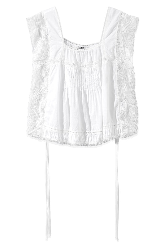 LACE TRIM COTTON TOP