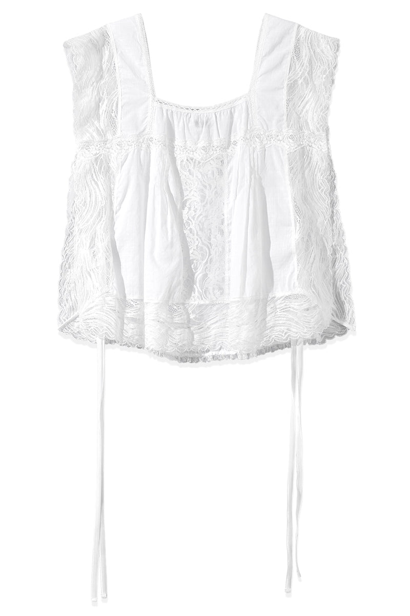 LACE TRIM COTTON TOP
