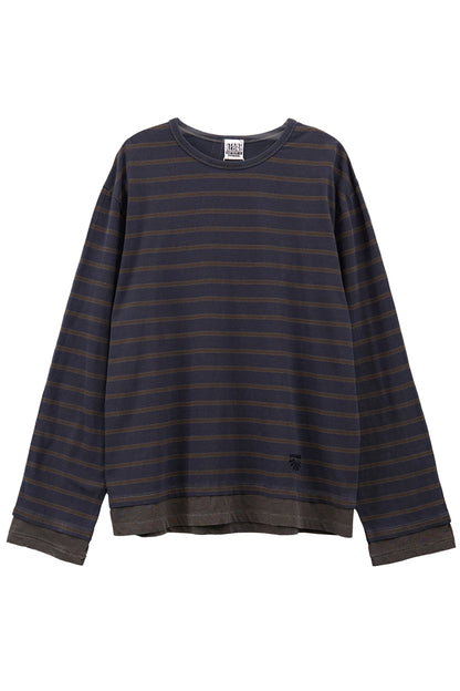 LAYERED HEM STRIPE LONG SLEEVE