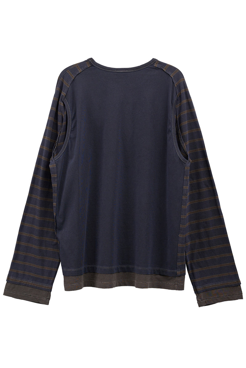 LAYERED HEM STRIPE LONG SLEEVE
