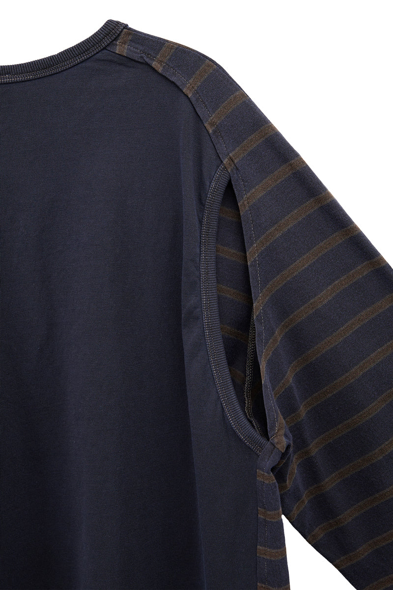 LAYERED HEM STRIPE LONG SLEEVE