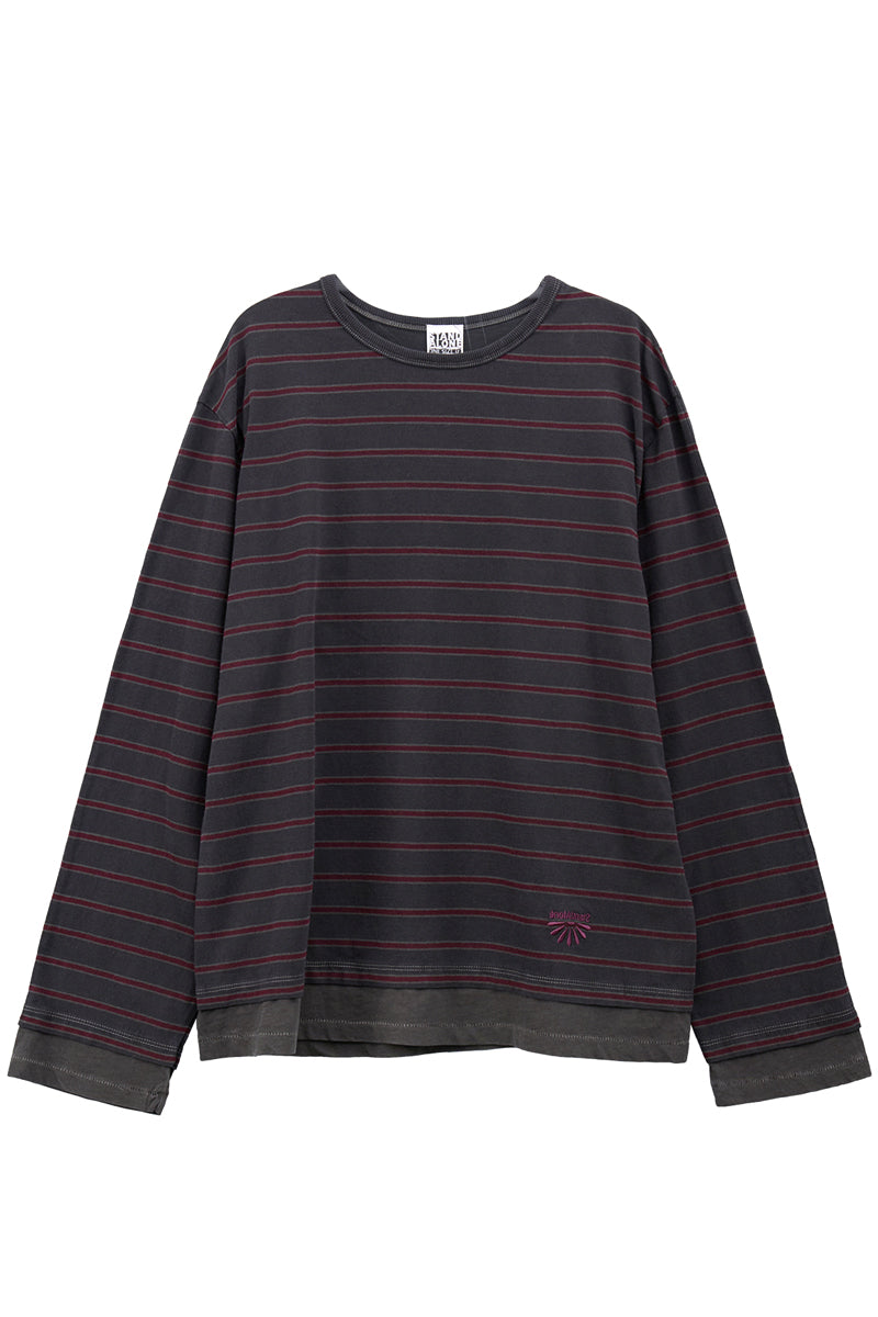 LAYERED HEM STRIPE LONG SLEEVE