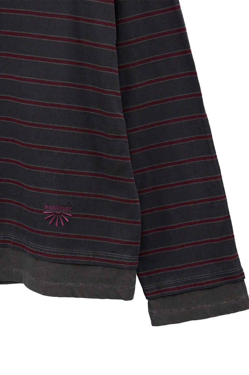 LAYERED HEM STRIPE LONG SLEEVE