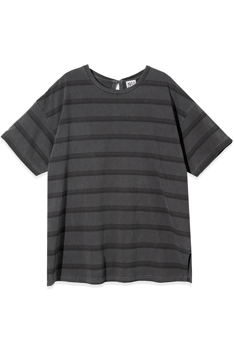 STRIPED T-SHIRT LAYERED DRESS