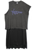 ”BACK STAR SOUNDS” LAYERED T-SHIRT DRESS