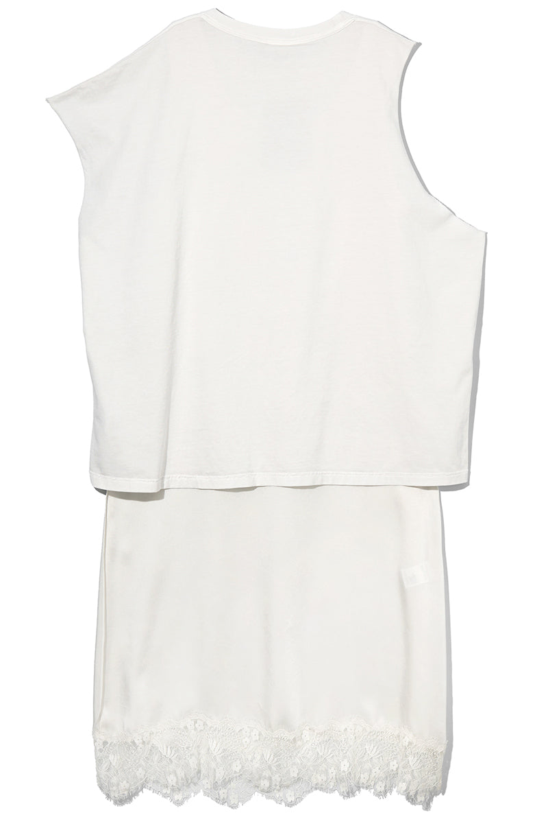 ”BACK STAR SOUNDS” LAYERED T-SHIRT DRESS