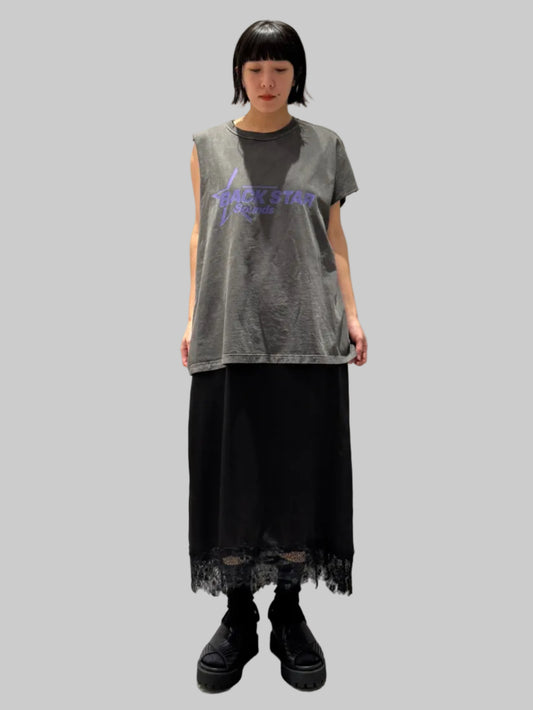 ”BACK STAR SOUNDS” LAYERED T-SHIRT DRESS