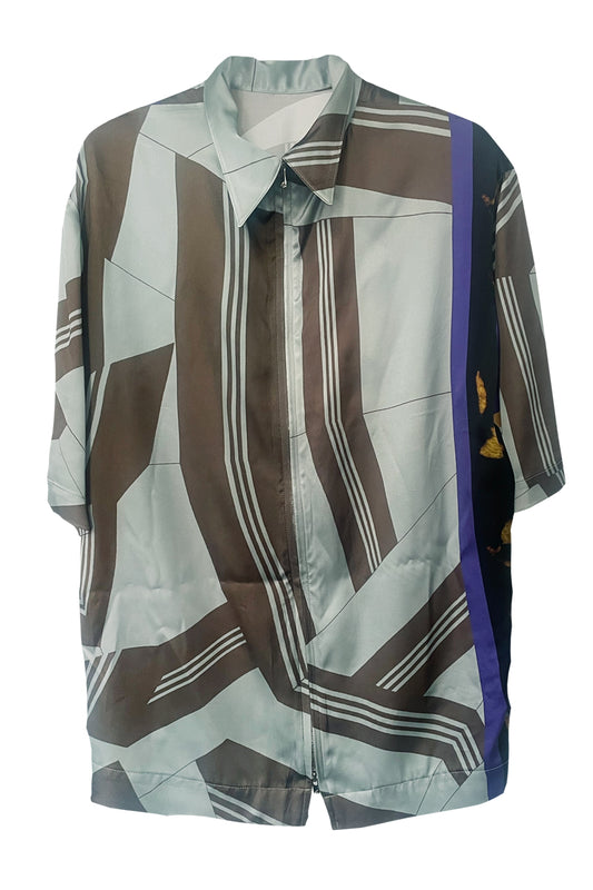 COLLAGE PRINTED BACK OPEN TOPS