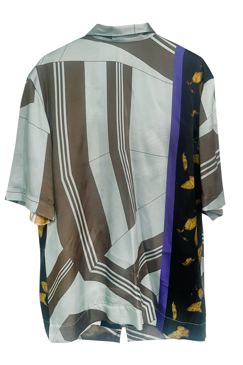 COLLAGE PRINTED BACK OPEN TOPS