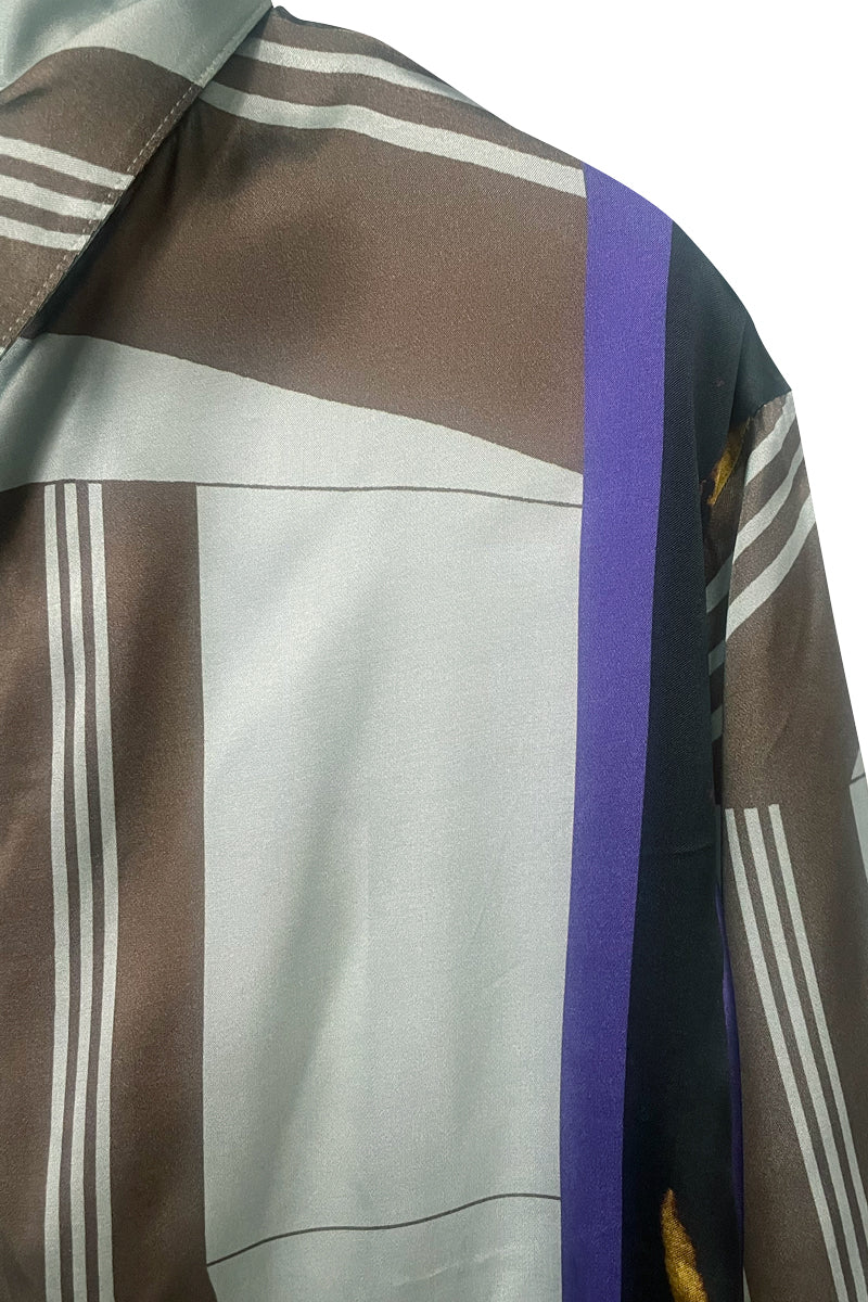 COLLAGE PRINTED BACK OPEN TOPS