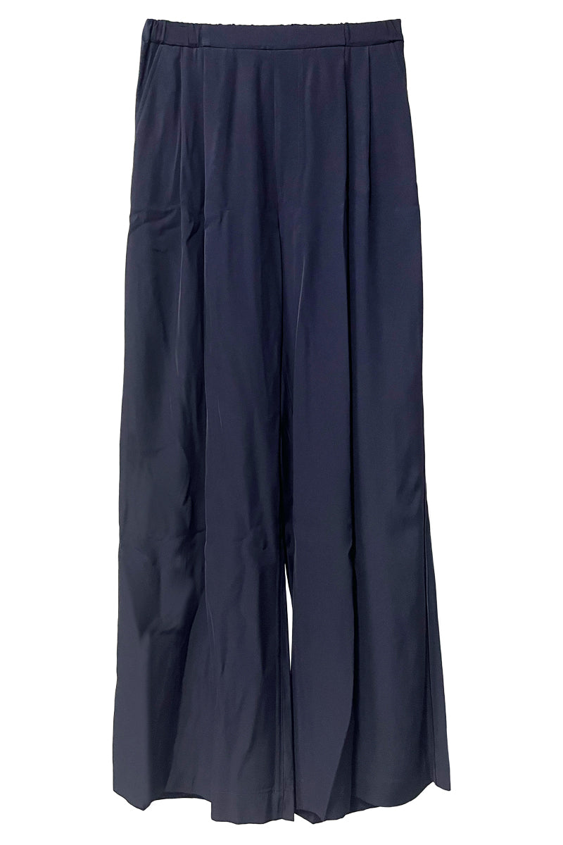 SILKY VISCOSE 2TUCK FLARE EASY PANTS