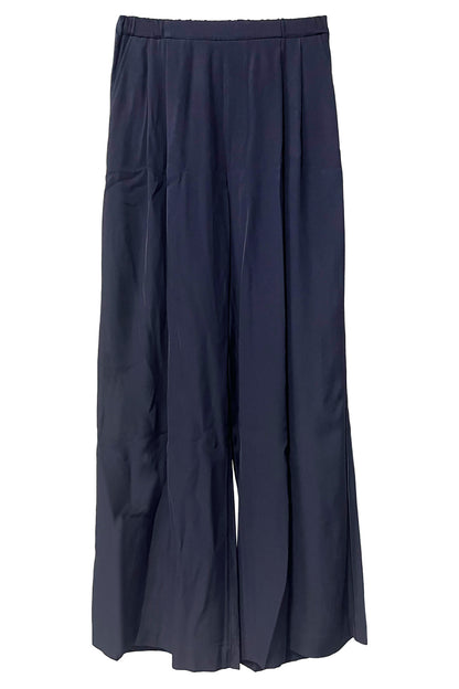 SILKY VISCOSE 2TUCK FLARE EASY PANTS