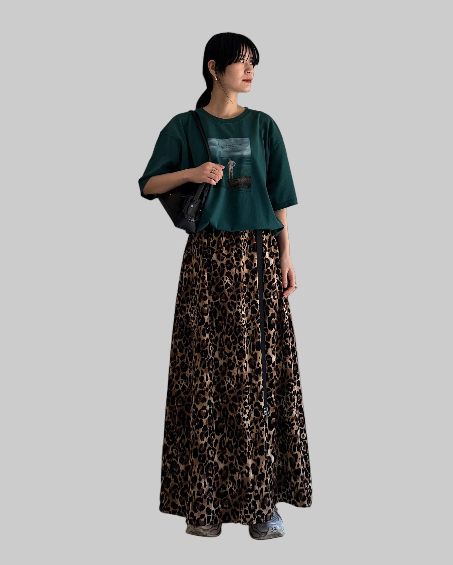 BELTED LEOPARD SKIRT