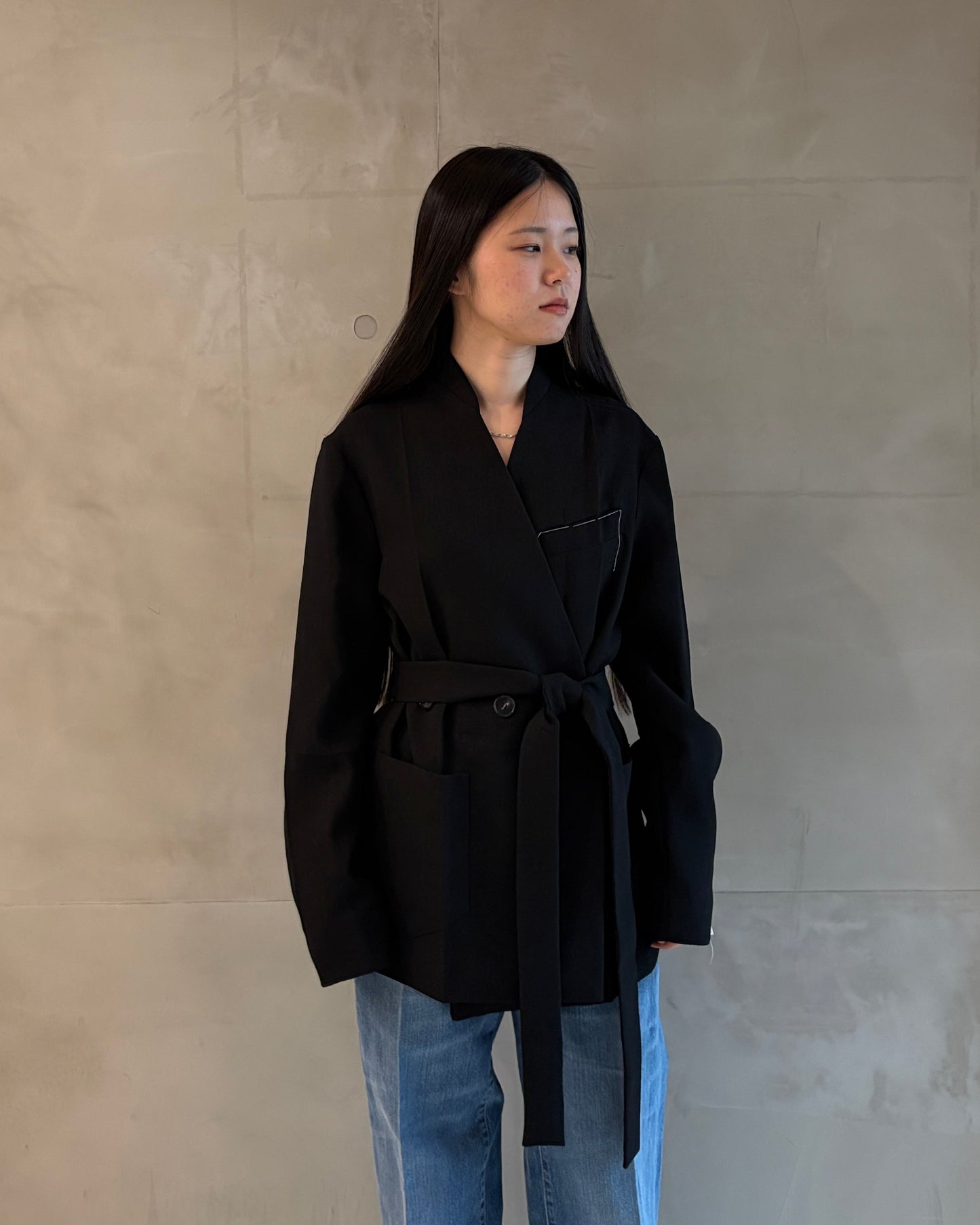 NO LAPEL ORIGAMI JACKET MAKISU WOOL（UNISEX）