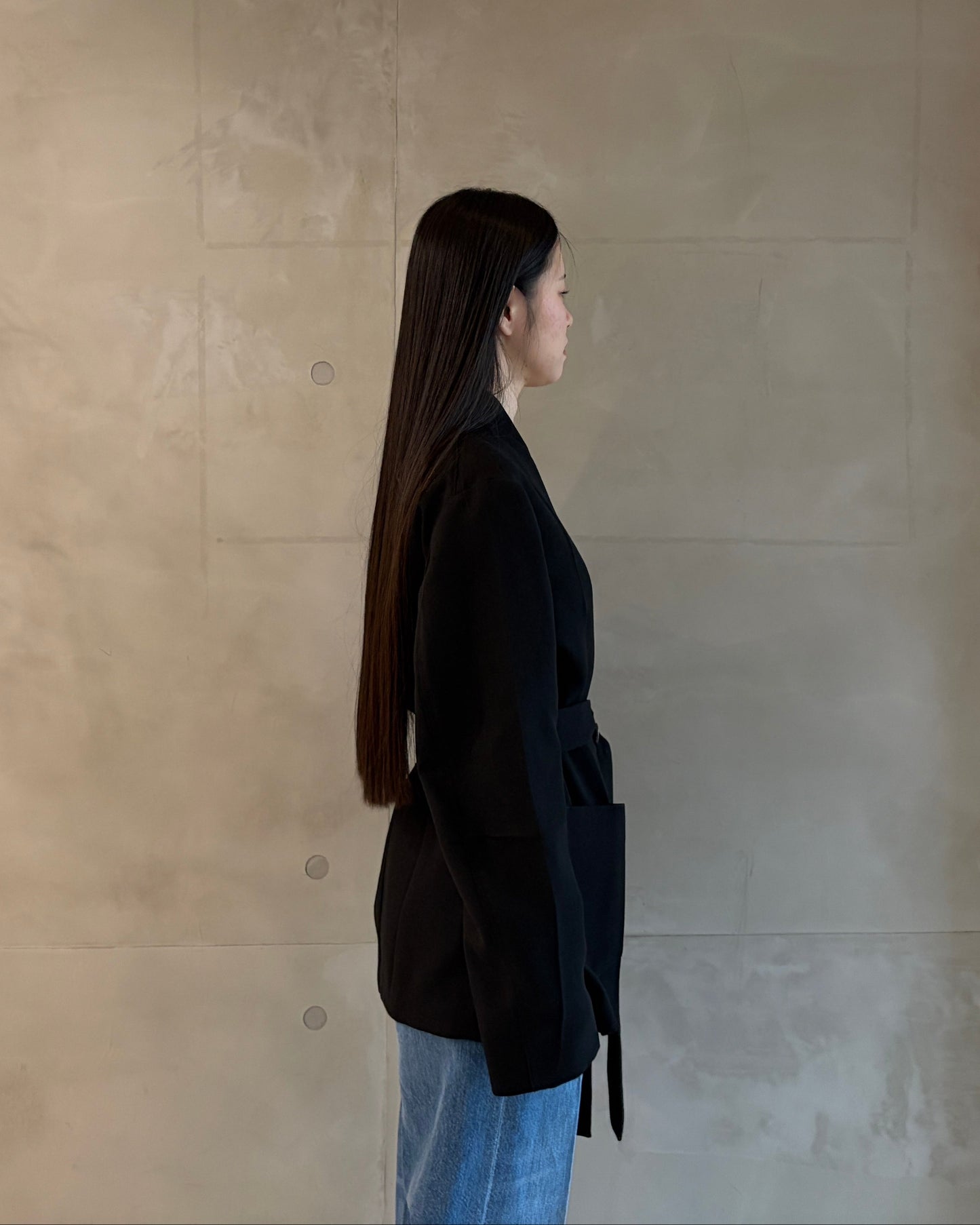 NO LAPEL ORIGAMI JACKET MAKISU WOOL（UNISEX）