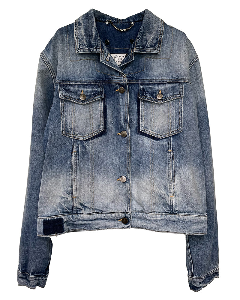 FOLDABLE COLLAR DENIM JACKET