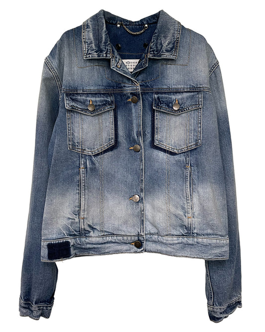 FOLDABLE COLLAR DENIM JACKET