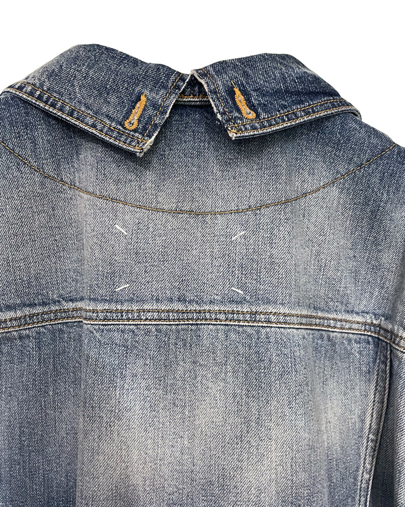 FOLDABLE COLLAR DENIM JACKET