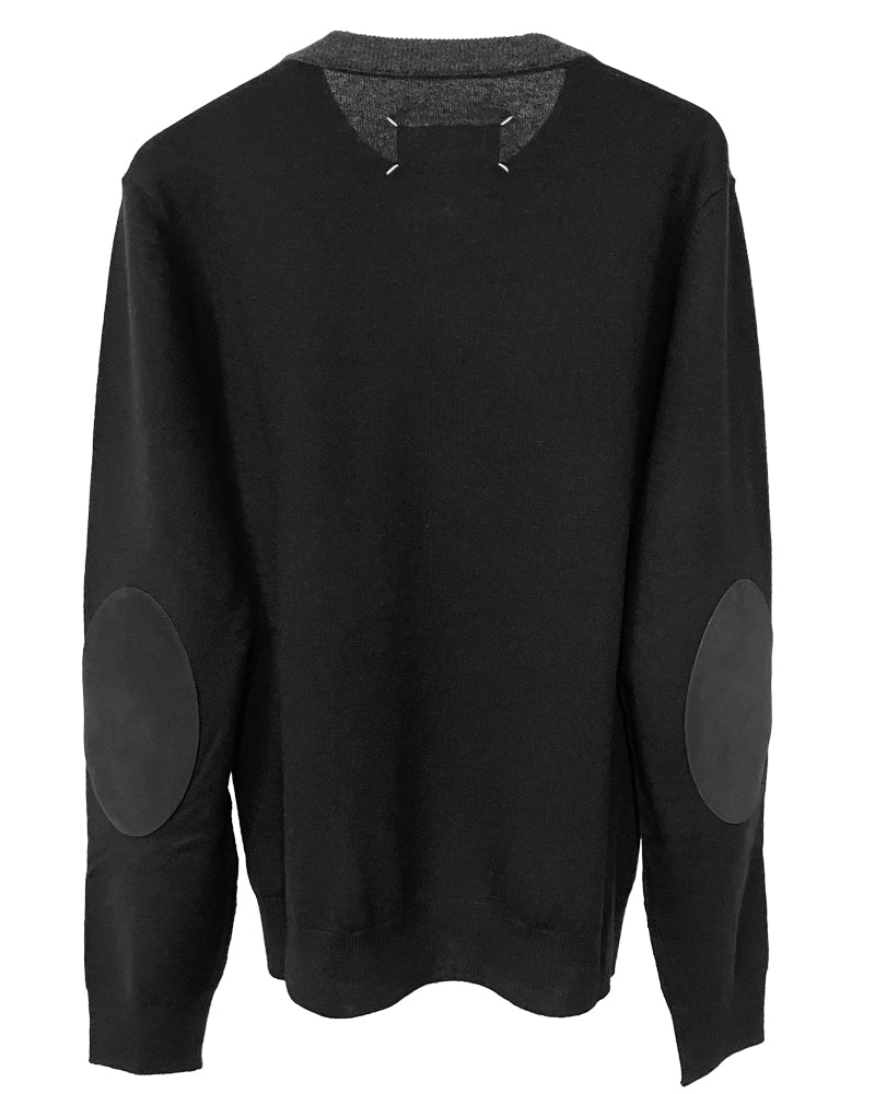TWO-TONE WOOL CREWNECK