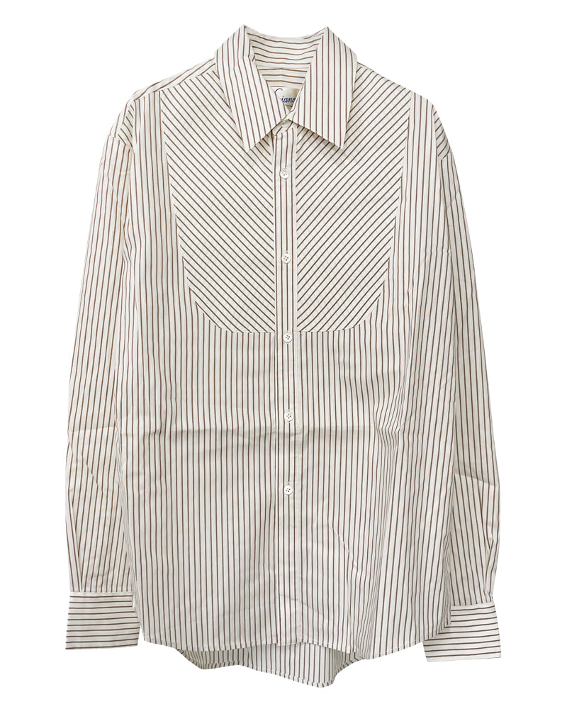 Detachable Ribbon Collar Striped Shirt（MEN）