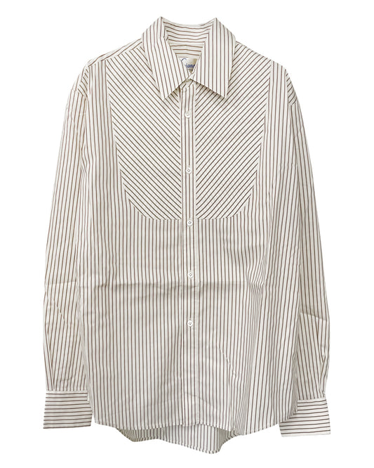 Detachable Ribbon Collar Striped Shirt(MEN)