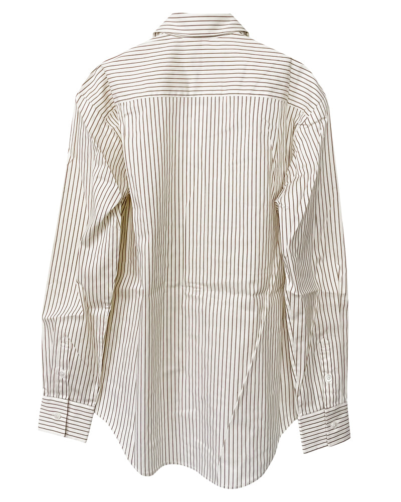 Detachable Ribbon Collar Striped Shirt（MEN）