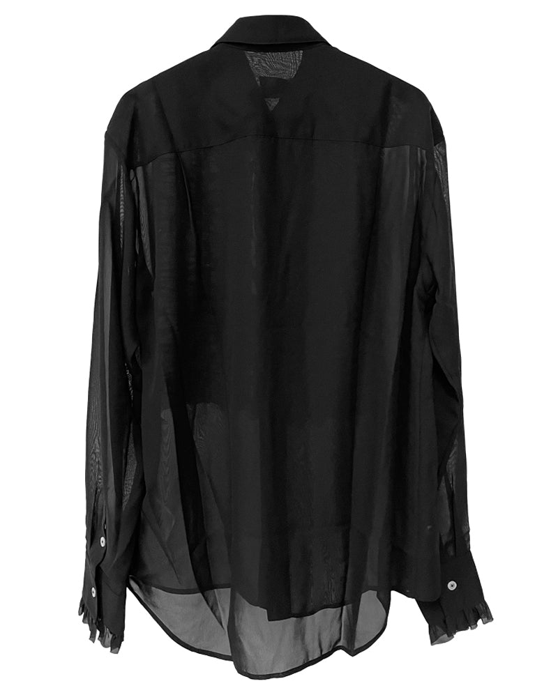 Front Ruffle Chiffon Shirt（MEN）