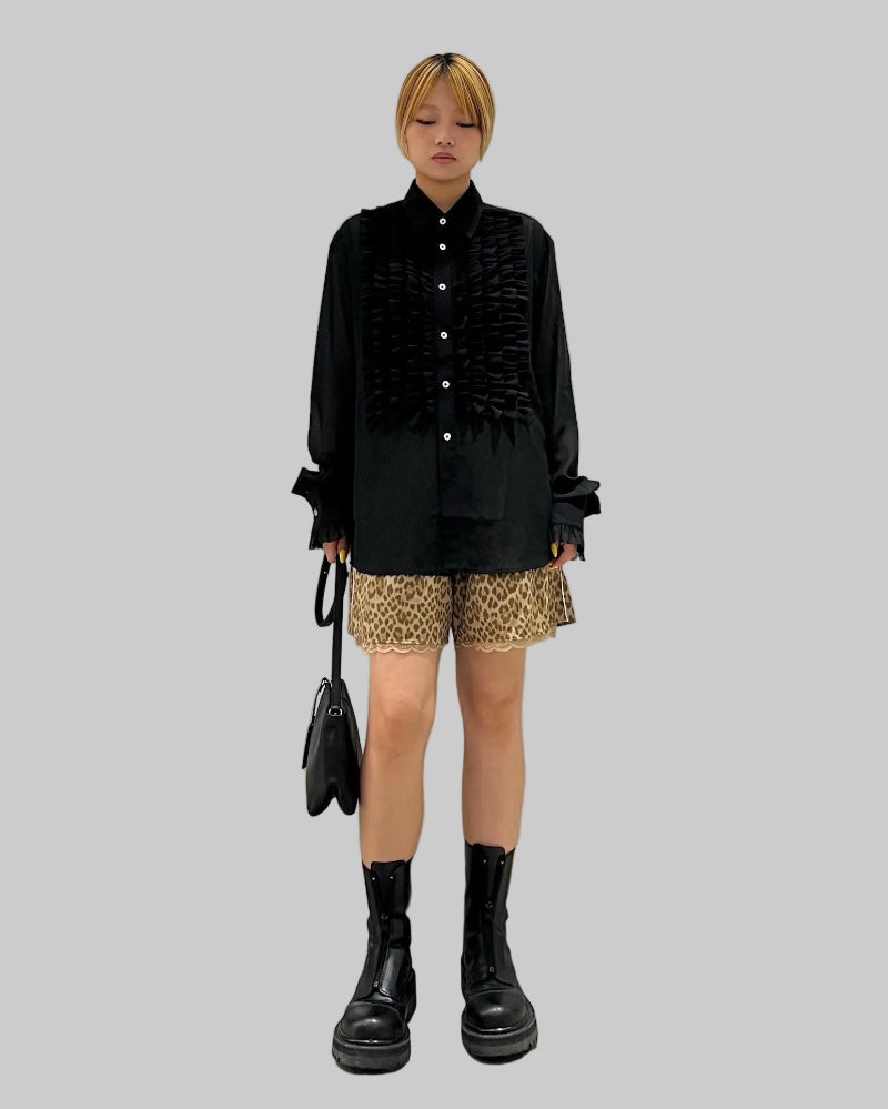 Front Ruffle Chiffon Shirt（MEN）