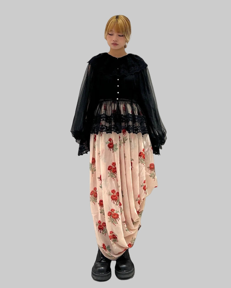 Dentelle Tape Tulle Blouse