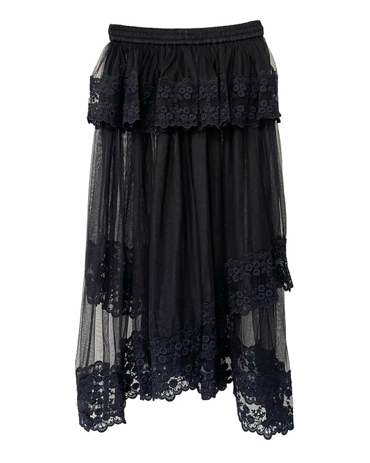 Dentelle Tape Tulle Skirt