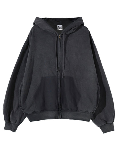 SULFUR DYED ZIP-UP HOODIE