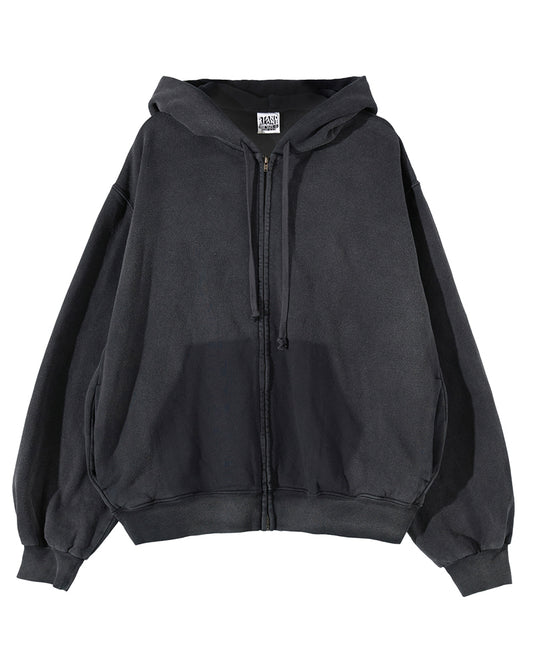 SULFUR DYED ZIP-UP HOODIE