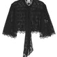 ALL-OVER LACE CAPE BLOUSE