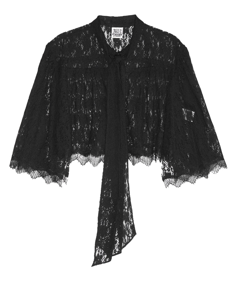 ALL-OVER LACE CAPE BLOUSE