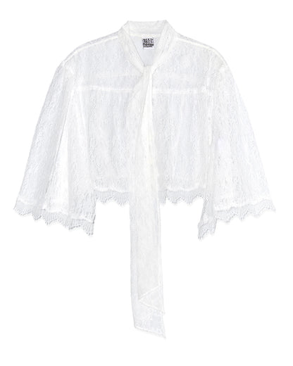 ALL-OVER LACE CAPE BLOUSE