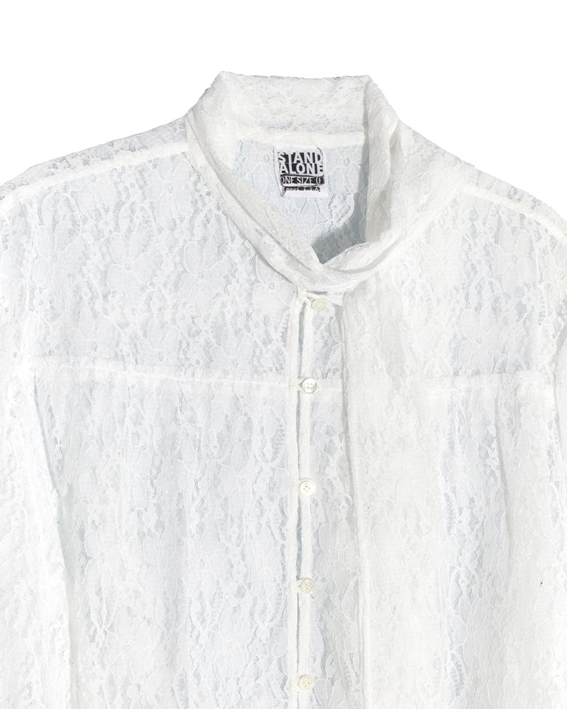 ALL-OVER LACE CAPE BLOUSE
