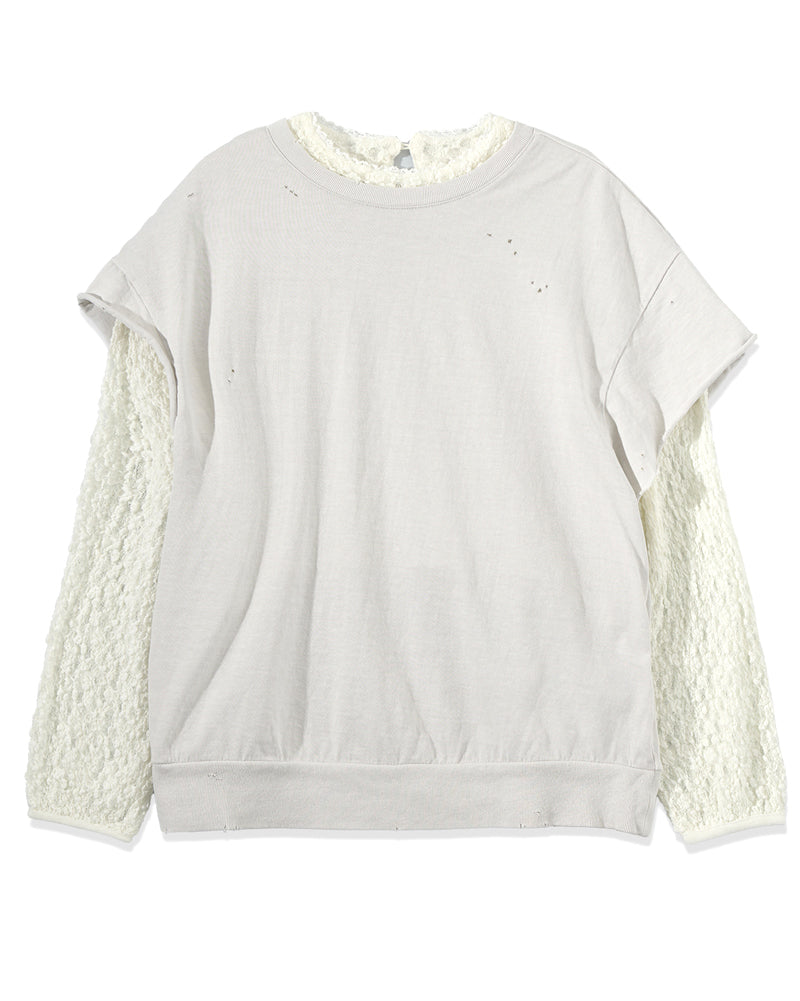 LACE SLEEVE LAYERED T-SHIRT