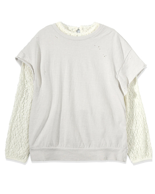 LACE SLEEVE LAYERED T-SHIRT