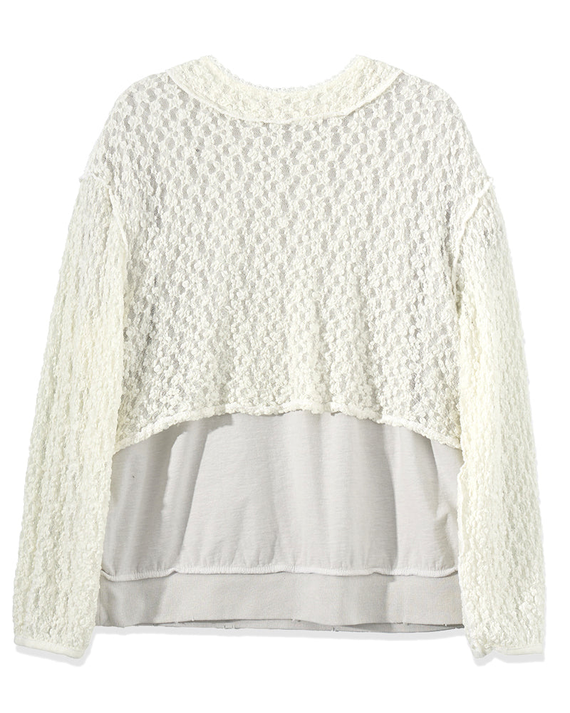 LACE SLEEVE LAYERED T-SHIRT