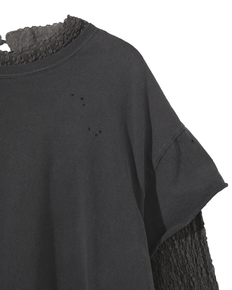 LACE SLEEVE LAYERED T-SHIRT