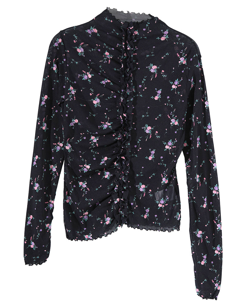 LONG SLEEVE FRILLED TOP