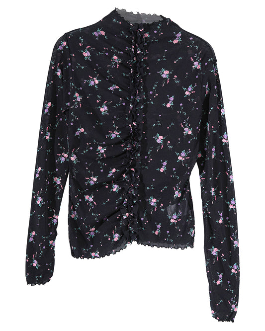 LONG SLEEVE FRILLED TOP