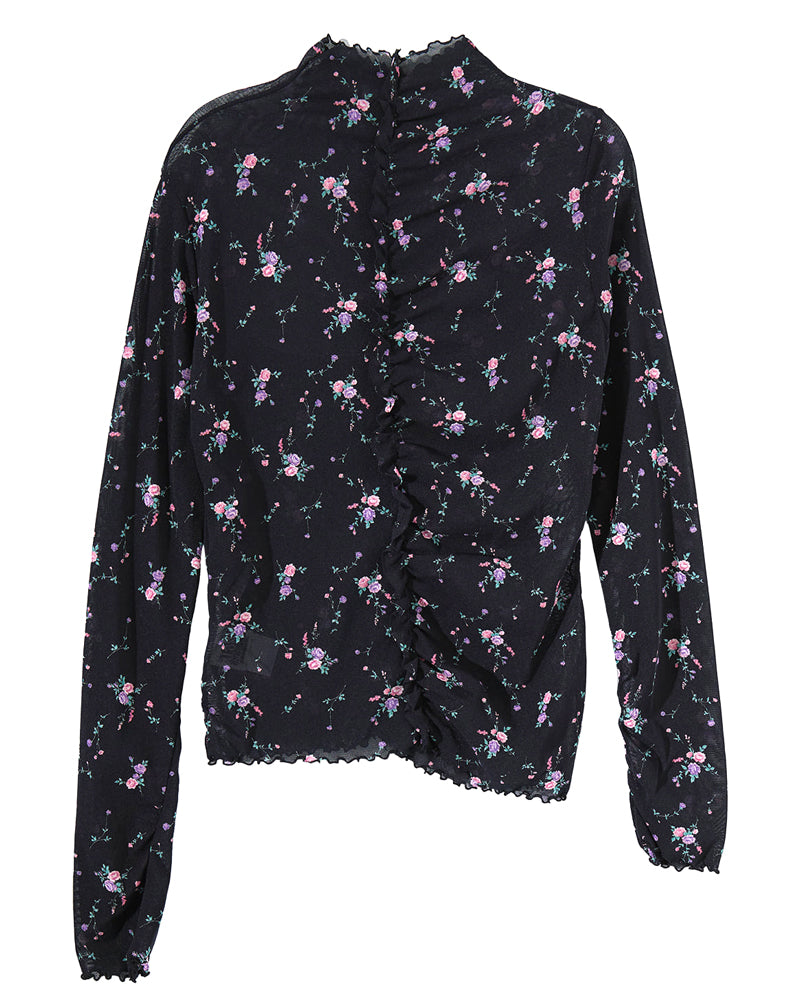 LONG SLEEVE FRILLED TOP