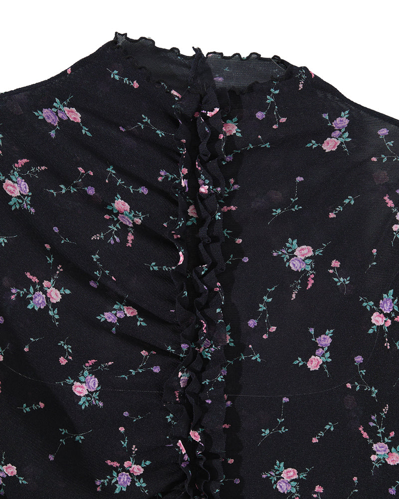 LONG SLEEVE FRILLED TOP