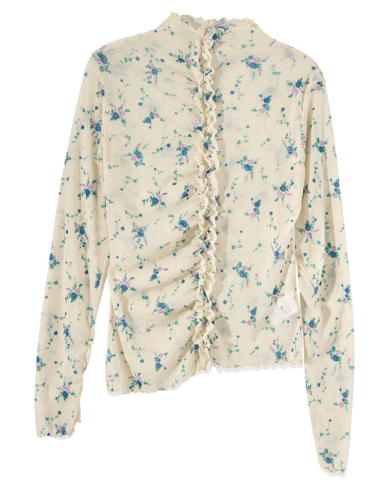 LONG SLEEVE FRILLED TOP